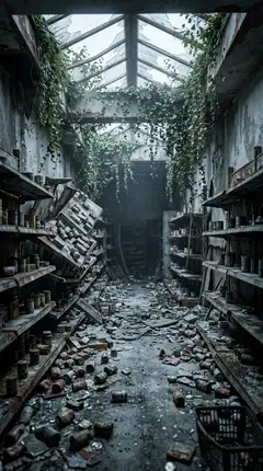 Zombie AI trend location: Overgrown Supermarket, the cold zombie world